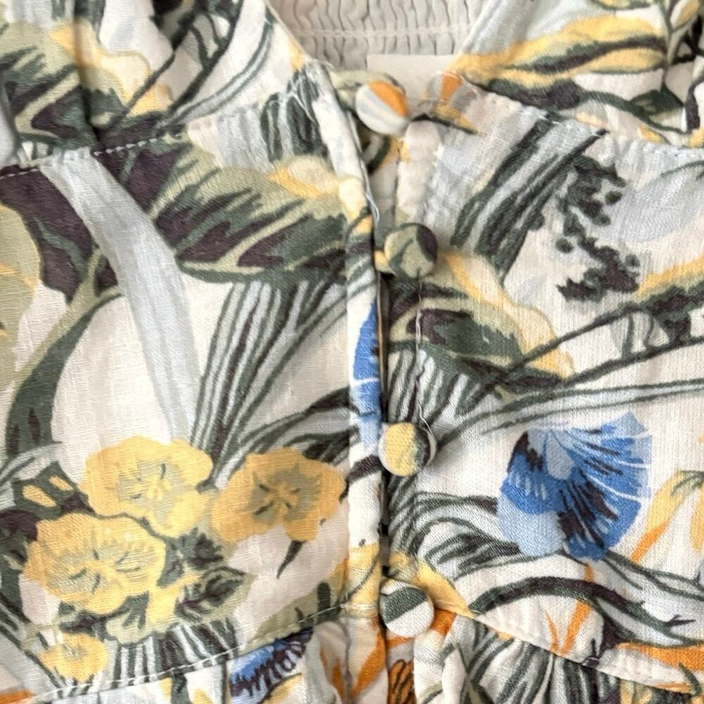 Abercrombie & Fitch Tropical Floral Maxi Dress Smocked Back Button Front M - Picture 4 of 13